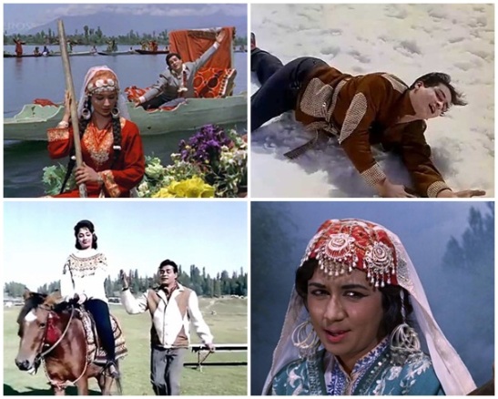 bollywood films shooting in kashmir, kashmir in bollywood movies of 1960s, romantic songs in kashmir